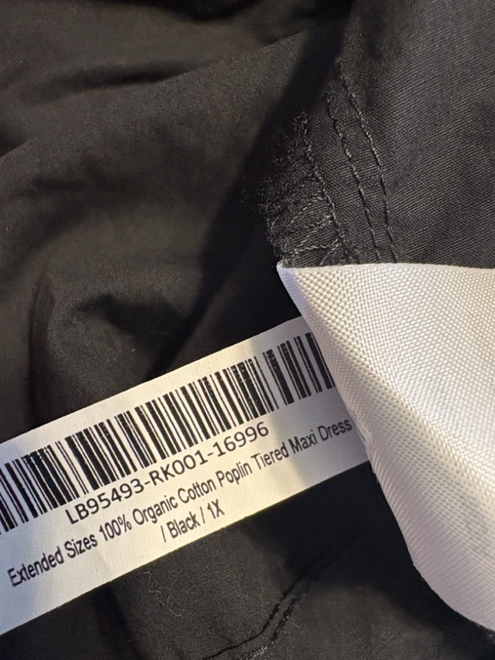 Quince 100% Organic Cotton Tiered Maxi Dress Size 1X Black Wedding Summer Fall - Picture 6 of 7